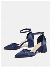 economico Madre della Sposa/Sposo-décolleté da donna in raso verde smeraldo - eleganti scarpe da mamma sposa con tacco a blocco e cinturino alla caviglia per matrimoni in giardino, ricevimenti all'aperto &amp;gala estivi formali