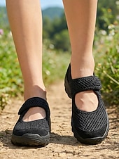 abordables Baskets femme-Chaussures de marche beiges pour femmes, à fermeture velcro, idéales pour la randonnée, les promenades en parc, les voyages et une utilisation prolongée.
