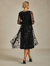 olcso Dzsekik-Női Blézer Dzsekik Kényelmes Csipke Hímzett Flitter Strassz Elegáns Virágos Hétköznapi Napi Kerek nyakkivágás Normál Háromnegyedes Felsőruházat Fekete Nyár Tavasz