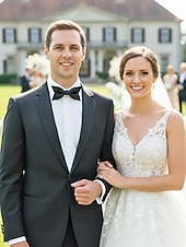 tanie Wesele ACC-regulowana muszka męska, wiele kolorów, klasyczny formalny styl na wesela, imprezy, dla drużbów i na specjalne okazje