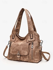 Χαμηλού Κόστους Τσάντακι &amp; Totes-Γυναικεία τσάντα ώμου vintage από απομίμηση δέρματος, μεγάλης χωρητικότητας μετατρέψιμη τσάντα χειρός με λαβή στο πάνω μέρος και λουράκι χιαστί, ρετρό casual τσάντα μεταφοράς για γυναίκες, ιδανική για καθημερινή χρήση, διακοπές και ταξίδια