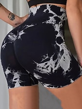 abordables Pantalones cortos deportivos-Mujer Fresco Chinos Ropa de calle Casual De Deporte Corto Media cintura Graphic Cintura elástica Estampado Confortable Alta elasticidad Diario Vacaciones Yoga Gris Negro y Blanco Negro Gris oscuro