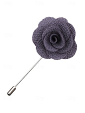 tanie Wesele ACC-Ręcznie wykonana męska broszka z motywem róży - elegancka butonierka z tkaniny poliestrowej na śluby, dodatki do garniturów pana młodego i drużbów, bale maturalne i imprezy - stylowa broszka z motywem kwiatowym w wielu kolorach