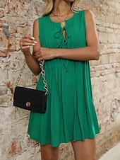 ieftine Rochii Albe Casual-Pentru femei Rochie Mini Rochie albă Modă Modern În aer liber Vacanță Ieșire Fit regulat Simplu Fără manșon În V Albastru piscină Negru Alb Roșu-aprins Vară Primăvară