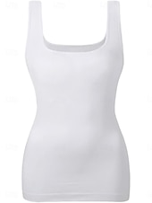 levne Jasná nádrž-Dámské Halenka Bez vzoru Aktivní stylové Bez rukávů Do U Běžné topy Denní Dovolená Jdeme ven Černá Bílá Hnědá Meruňková Růžová Léto Jaro