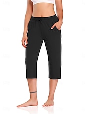 economico Pantaloni a gamba dritta-Per donna Chinos Dritto Vacanza Essenziale Casual Lunghezza al polpaccio Vita Alta Semplice Tasca Fascia Elastica Comodo Morbido Confortevole Elasticizzato All'aperto Streetwear blu navy Nero Grigio