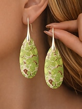 halpa Lomatarvikkeet-Naisten luonnonkiviset pisaranmuotoiset roikkuvat korvakorut, boheemi turkoosi tyyli useissa väreissä, kevyt ja näyttävä koru kevät-kesälomalle, rannalle ja jokapäiväiseen käyttöön.
