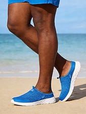 preiswerte Männer-Blaue Herren-Wasserschuhe, leicht und atmungsaktiv für Strandurlaubsaktivitäten