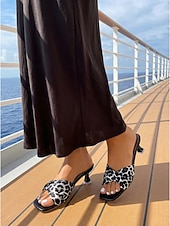 economico Donne-sandali da donna con tacco a gattino bianchi - eleganti sandali con punta quadrata e cinturino intrecciato per crociere di lusso, viaggi nautici &amp;abbigliamento da resort estivo