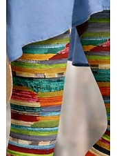 cheap Graphic Leggings-Women's Chinos Leggings Vacation Vintage Streetwear Capris High Waist Graphic Striped Printing Comfort Soft Comfortable Stretchy Daily Outdoor Vacation Green Summer Spring Fall Slim Fit