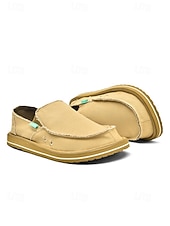 ieftine Bărbați-Espadrile slip-on bej pentru bărbați, cu partea superioară confortabilă și respirabilă, talpă din iută, potrivite pentru activități în aer liber, de resort, plajă și agrement