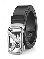 preiswerte Herrengürtel-Echtleder-Herrengürtel mit Adler-Automatikschnalle – luxuriöser Rindsledergürtel für Business, Hochzeiten und formelle Alltagskleidung – stilvoller Ratschengürtel in verschiedenen Farben und Ausführungen