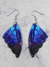 halpa Naisten korvakoru-Naisten keinonahkaiset perhossiipikorvakorut – boheemit kevyet roikkuvat korut rantalomaan, arkeen ja juhla-asuihin