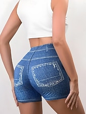 preiswerte -Damen Chinos Shorts Streetwear Lässig Kurz Mittlere Taillenlinie Schmetterling Drucken Bequem Dehnbar Täglich Heim Outdoor Blau Königliches Blau Hellblau Sommer Frühling Lässiger Schnitt
