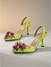 economico Donne-Per donna Vacanza Feste Serate al resort Glitter Stiletto Punta a Punta Vacanza Moda Finta Pelle Mocassino fluorescente verde Giallo Rosa