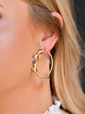  Az Egyesült Államok 250. évfordulós Női Ötvözetű USA Tematikus Karika Fülbevalók Piros Fehér és Kék Csillagok Tökéletes az USA-hoz a Függetlenségi Naphoz és Mindennapi Hétköznapi Viseléshez