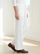 cheap Premium Linen Collection-70% Linen Women's Linen Pants Culottes Wide Leg Wide Leg Chinos Vacation Streetwear Basic Full Length Medium Waist Plain Drawstring Pocket Comfort Inelastic Daily Outdoor claret Deep Green
