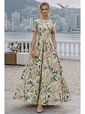  A-linje Ankellengde Formell kjole Cocktailkjoler Elegant Kortermet Båthals Bryllup Cocktailfest Jacquard med Plissert