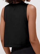 voordelige Gewone Tank-Dames Blouse Uitgesneden Effen Actief Casual Mouwloos Strakke ronde hals Normale tops Dagelijks Feestdagen Uitgaan blauw Zwart Wit Oranje Zomer Lente