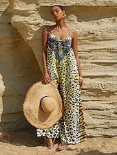 رخيصةأون Jumpsuits-جمبسوت كامي من الساتان الحريري من ليدي ليون هارت