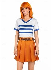 cheap Women's Costumes-Ocean Adventurer Straw Hat Pirate Navigator Cosplay Costume Outfits Anime Cosplay for Women's Adults' Halloween Carnival Party Performance