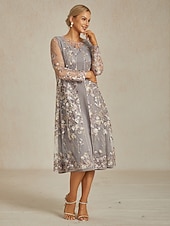 Недорогие Куртки-Жен. Блейзер Куртка Дышащий Кружева Вышивка Открытый перед Элегантный стиль Цветочный принт Повседневные Официальные Свадебный гость Обычная "Круглый вырез ""под горло""" Стандартный Рукав 3/4