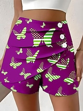  Γυναικεία κινέζικα Σορτσάκια Διακοπές Βίντατζ Καθημερινό σύντομο Ψηλή ΜέσηPantsΗμέρα Αμερικανικής Ανεξαρτησίας Γραφική Σημαία Πλισέ Πολυεπίπεδο Άνεση Ανελαστικό Καθημερινά ΕΞΩΤΕΡΙΚΟΥ ΧΩΡΟΥ Διακοπές