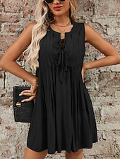 ieftine Rochii Albe Casual-Pentru femei Rochie Mini Rochie albă Modă Modern În aer liber Vacanță Ieșire Fit regulat Simplu Fără manșon În V Albastru piscină Negru Alb Roșu-aprins Vară Primăvară