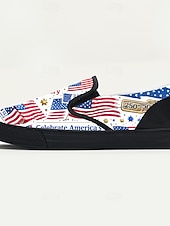  Herrsneakers för patriotiska 250-årsjubileum – röd, vit och blå amerikansk flaggdesign, bekväma slip-on-skor för att fira självständighetsdagen och nationella evenemang
