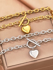 preiswerte Halsketten &amp; Anhänger-1 Stück Anhänger Halskette Halskette For Damen Täglich Straße Geschenk Edelstahl Liebe