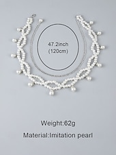 economico Matrimonio ACC-cintura da donna con catena in finte perle, elegante accessorio per abito da sposa, delicato gioiello regolabile per matrimoni, feste, eventi serali e occasioni formali