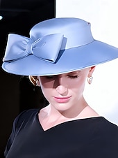 abordables Chapeaux de Fête-Chapeaux en lin doux élégants avec nœud 1PC mariage  soirée  soirée  Melbourne Cup tête à impression robes chapeaux jour de course