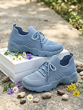 economico Sneakers da donna-scarpe da ginnastica casual da donna in Flyknit rosa - scarpe da ginnastica traspiranti, morbide e ammortizzate, comode da indossare ogni giorno, per viaggi, lavoro, shopping, fitness e attività