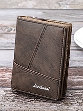 economico Portafogli-Portafoglio bifold da uomo in similpelle, opzioni multicolore, design multiscomparto di grande capacità con tasca portamonete con cerniera, porta carte sottile in stile casual per l'uso quotidiano e business casual