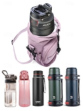 olcso Keresztpántos táskák-Női vízálló nejlon kulacstáska telefonzsebbel, többszínű keresztpántos hordozó fitneszhez, sporthoz, túrázáshoz és hétköznapi használatra, állítható vállpántos utazó italtartóval.