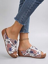  Сандалии-слипоны с принтом американского флага для женщин приуроченные к 250-летию – летние сандалии для Дня независимости садовых вечеринок и повседневной носки на улице