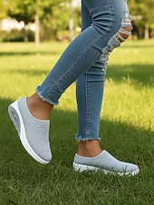 Χαμηλού Κόστους Γυναικεία Sneakers-Γυναικεία κόκκινα casual αθλητικά mules με πλατφόρμα αέρα - αναπνεύσιμο πλέγμα στο πάνω μέρος, ελαφριά και άνετα παπούτσια για περπάτημα για γυναίκες, ιδανικά για καθημερινή χρήση, ταξίδια, ψώνια,