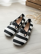 economico Ballerine da donna-Scarpe Mary Jane da donna larghe e traspiranti in maglia color cachi - scarpe casual leggere e comode, con cinturino regolabile per camminare, viaggiare, lavorare, fare shopping, andare in vacanza