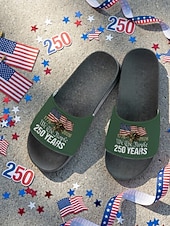 economico Scarpe da uomo-sandali da uomo per il 250° anniversario degli Stati Uniti: comode calzature patriottiche con stampa di bandiera per spiaggia, barbecue, sfilate e celebrazioni estive