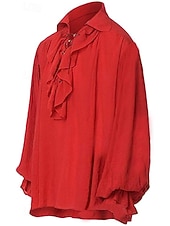 זול חולצות-ימי הביניים רנסנס סטימפונק חולצה פיראט אביר ויקינג תחפושות בגדי ריקוד גברים פיראט האלווין (ליל כל הקדושים) קרנבל הצגה מסיבה\אירוע ערב LARP מבוגרים חולצה