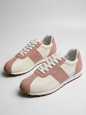 economico Sneakers da donna-scarpe da ginnastica leggere alla moda da donna - scarpe basse chic con contrasto rosa per donna, ideali per viaggi estivi, passeggiate e outfit casual