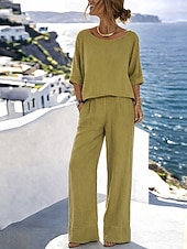  Dámské Sady bavlněného prádla Sady kalhot Bolero Top Poloviční rukáv Tričkový Pevná barva Módní Šik ven Ležérní Denní Venkovní Vodní modrá Černá Bílá Léto Běžný