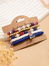 Недорогие Аксессуары-Юбилейный комплект акриловых бусин для женщин к 250-летию США доступен в разных стилях тема свободы США идеально подходит для повседневной носки