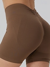 voordelige Sportshorts-Dames Joggingbroeken Chinese Korte broek Vakantie Modieus Streetwear Korte Hoge taille Effen Elastische tailleband Comfortabel Comfort Zacht Hoge Elasticiteit Voor Binnen Sportschool Yoga blauw Wijn