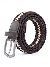 Недорогие Мужские ремни-Мужской эластичный плетеный пояс, полиэстер, различные цвета, идеально подходит для отдыха и повседневной носки.