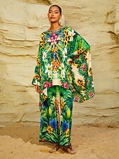 abordables chemises, hauts et chemisiers-tropical tentation - Blouse fluide en mousseline à manches chauve-souris