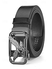 preiswerte Herrengürtel-Echtleder-Herrengürtel mit Adler-Automatikschnalle – luxuriöser Rindsledergürtel für Business, Hochzeiten und formelle Alltagskleidung – stilvoller Ratschengürtel in verschiedenen Farben und Ausführungen