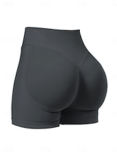 abordables Pantalones cortos deportivos-Mujer Pantalón corto Pantalones cortos de verano Moda Ropa de calle Básico Corto Alta cintura Plano Cintura elástica Transpirabilidad Cómodo Microelástico Diario Gimnasia Carrera Gris oscuro Burdeos