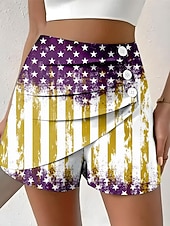 economico Pantaloni Giorno dell’Indipendenza-Festa dell'Indipendenza Shorts Chinos Patriottici da Donna Vacanza Vintage Casual Corti Alta Vita Pantaloni Grafica Bandiera Plissettati Sovrapposti Comodi Non Elasticizzati Quotidiani All'aperto