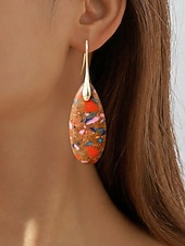 halpa Lomatarvikkeet-Naisten luonnonkiviset pisaranmuotoiset roikkuvat korvakorut, boheemi turkoosi tyyli useissa väreissä, kevyt ja näyttävä koru kevät-kesälomalle, rannalle ja jokapäiväiseen käyttöön.